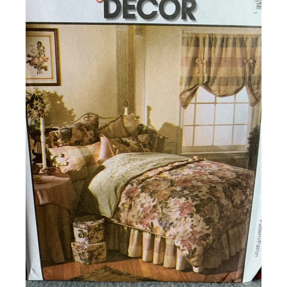 McCall's Bedroom Essentials Curtains Pillow Shams Bedspread Sewing Pattern 8606
